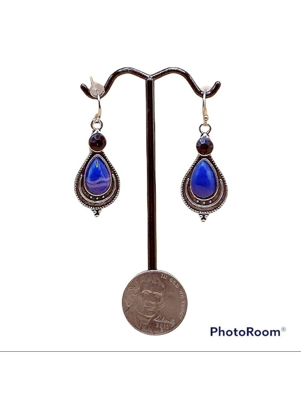 Blue Moonstone Dangle Earrings